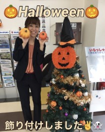 今日から１０月ハロウィン飾りつけしました(*^^)v